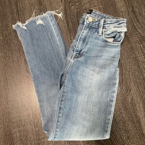Just Black Light Blue Frayed Hem Jeans